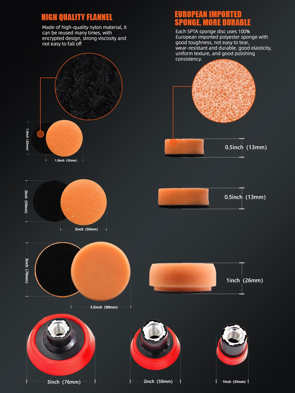 SPTA wool polishing pad detail highlighting aggressive cutting power on metal