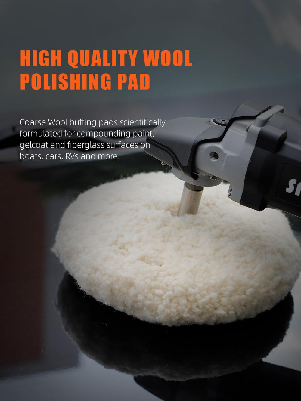 SPTA pad mounted on polisher illustrating smooth tool compatibility