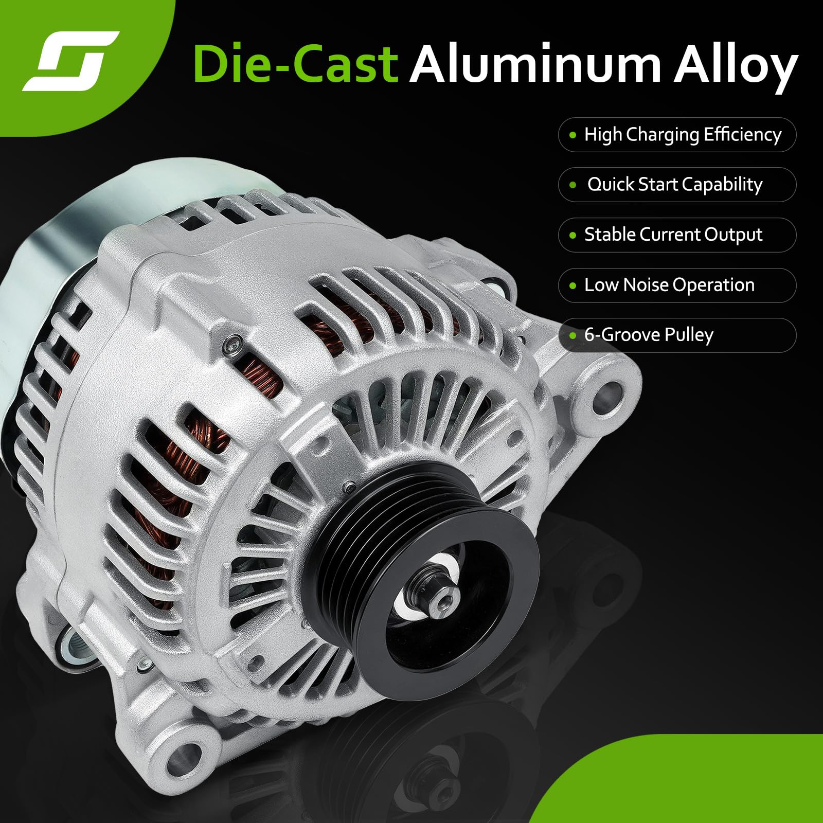srosant alternator boxed with mounting hardware for complete swap convenience
