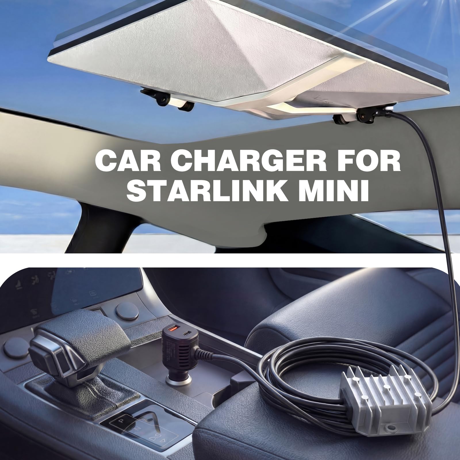 Srotime cigarette lighter plug and USB port offering convenient on-the-go charging