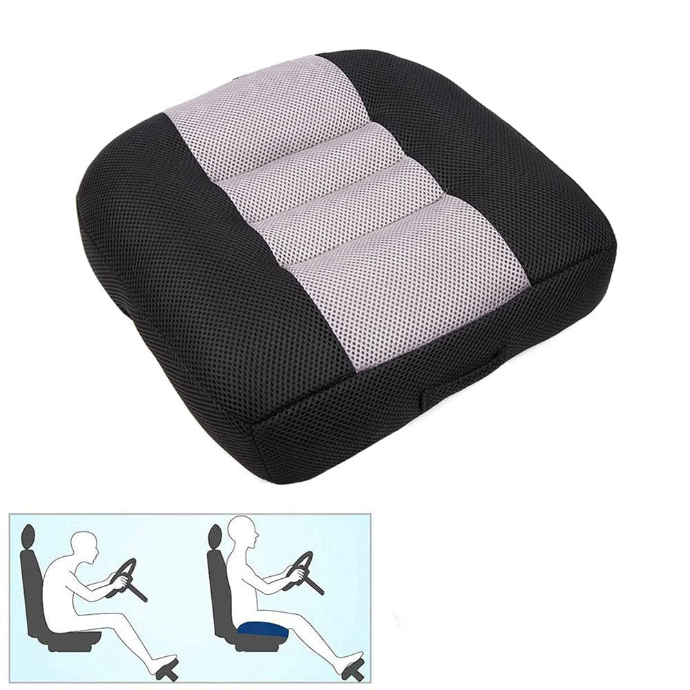 Srutirbo front view of booster cushion showing compact profile and improved seating