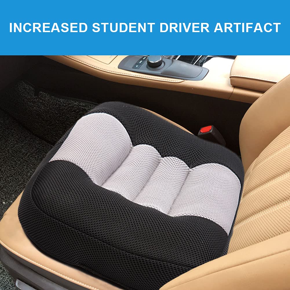 Srutirbo installed in car driver seat illustrating raised sightline benefit