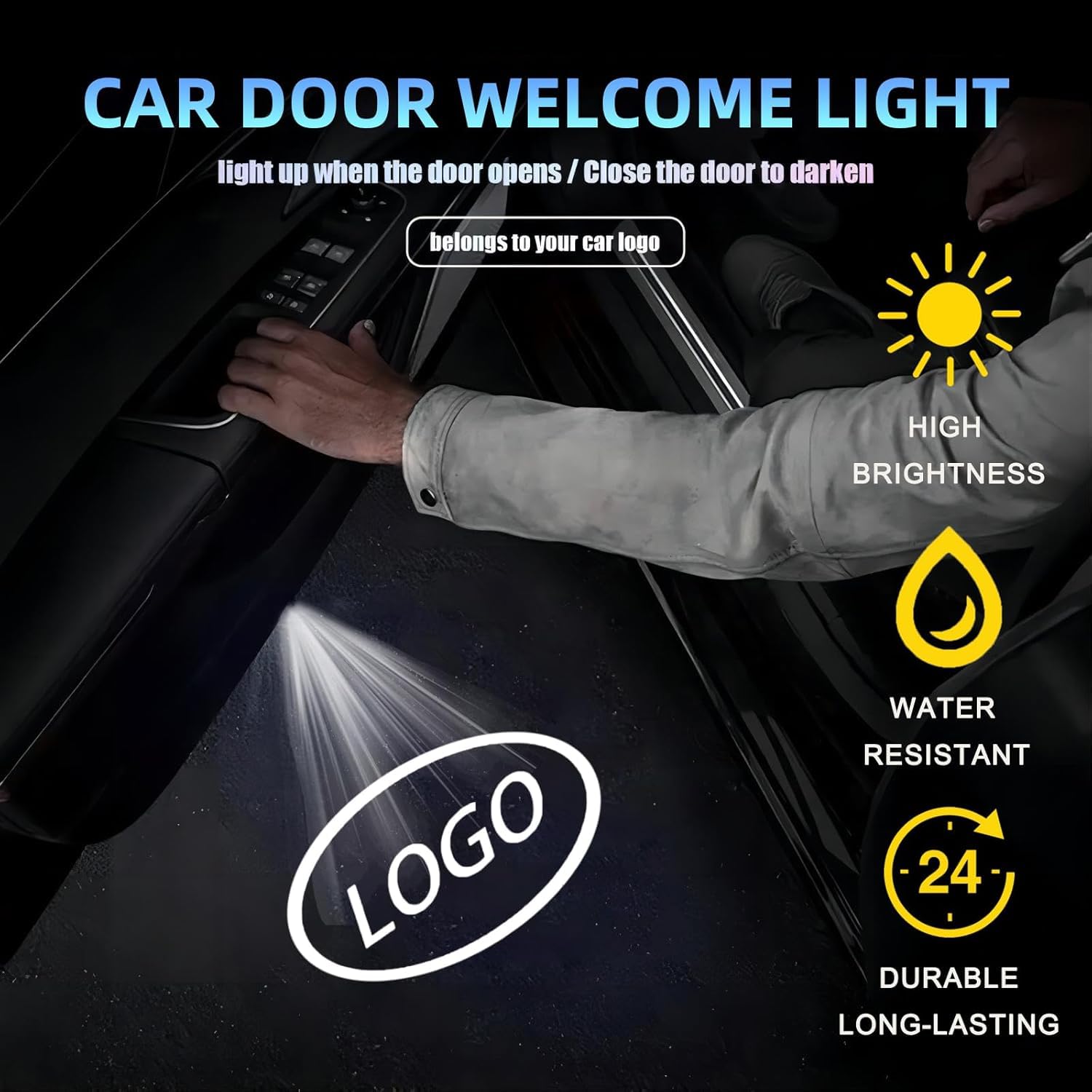 SSBOX driver side door projection in lifestyle scene improving curb appeal