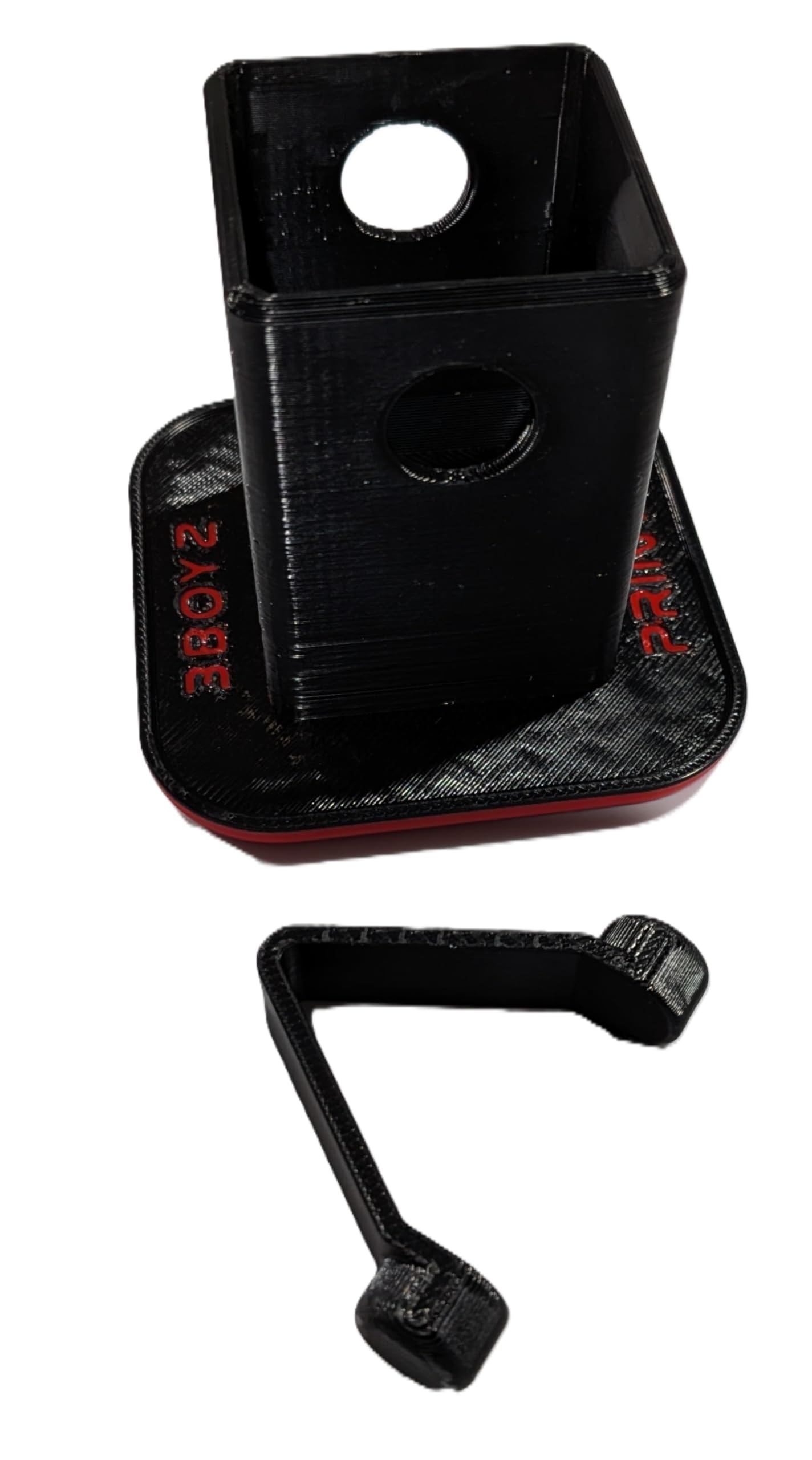 Generic ST hitch cover closeup of 3D printed texture, highlights sturdy finish