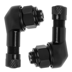 ST shengtuo front view of two black valve stems showing pack and design, improves access