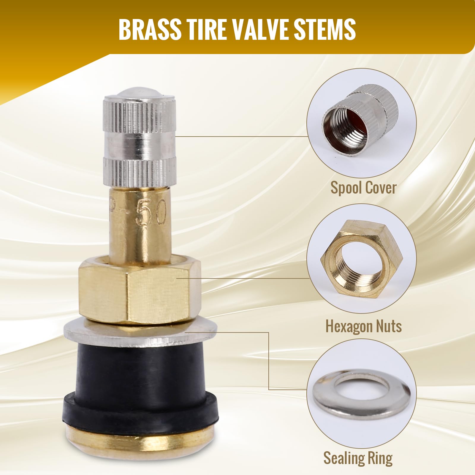 ST shengtuo detail of EPDM seal on TR501 valve stem showing flexible durable sealing for air and liquids