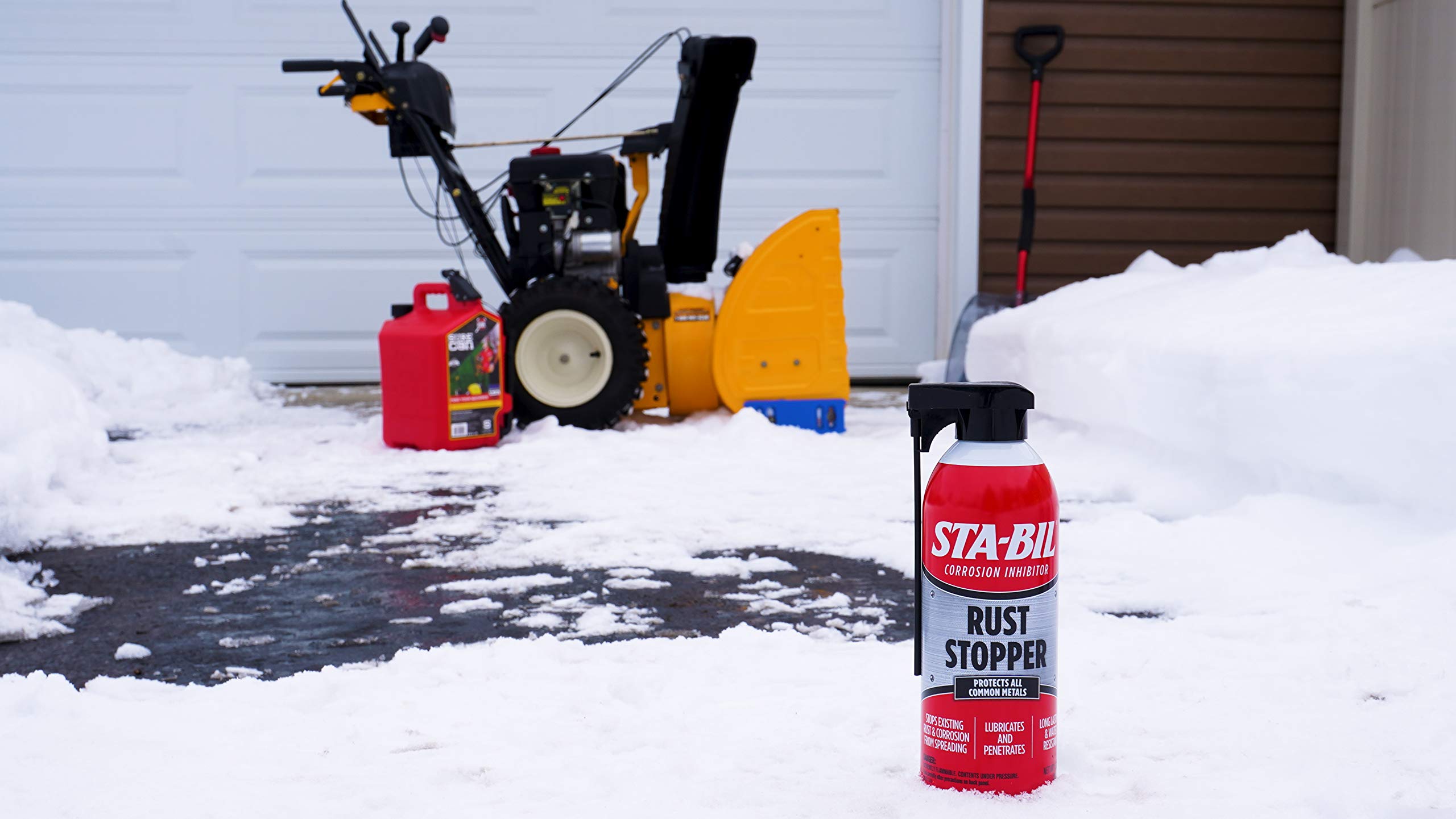 STA-BIL Rust Stopper applied on tractor metal parts protecting against corrosion and wear