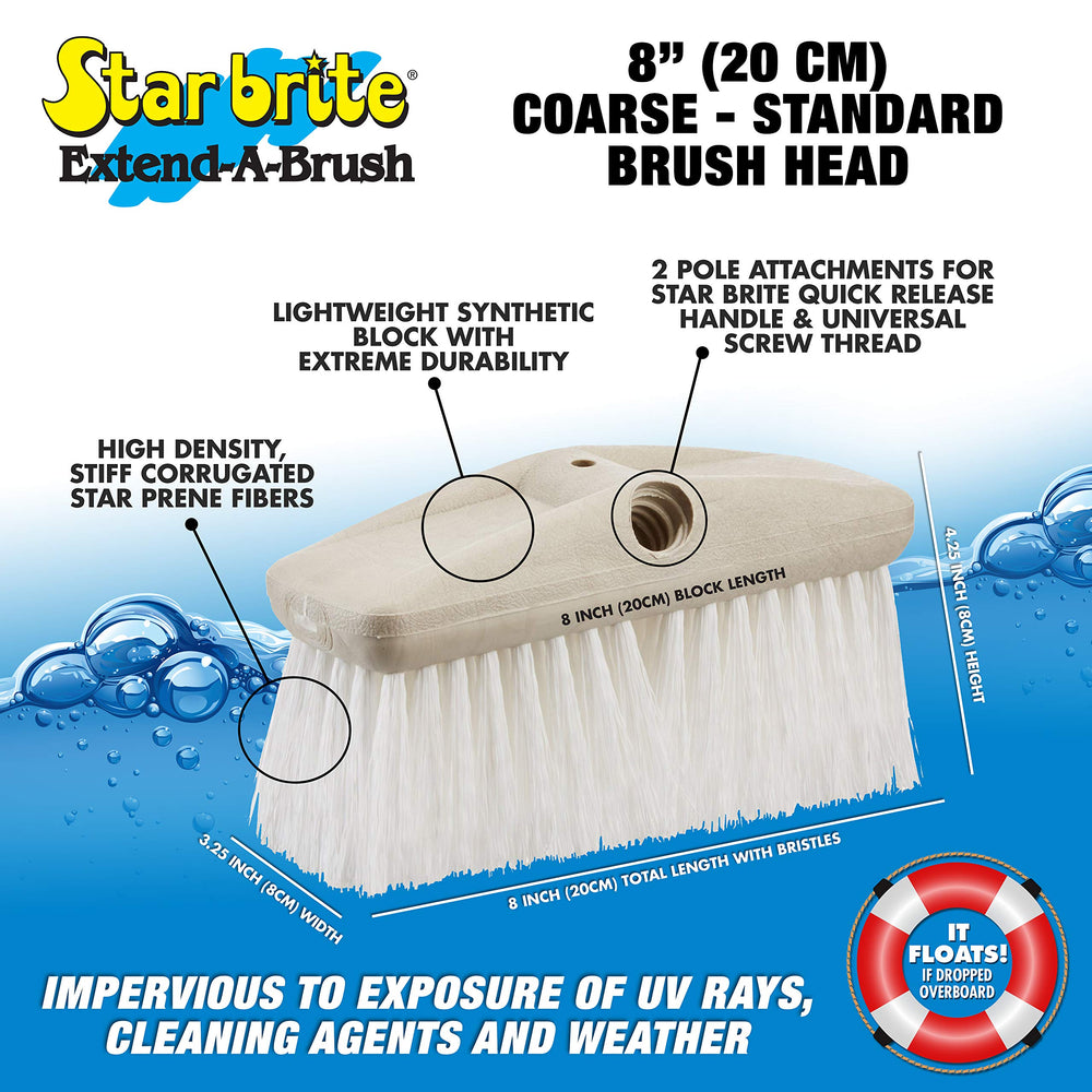 STAR BRITE brush head floating on water for easy retrieval and safety