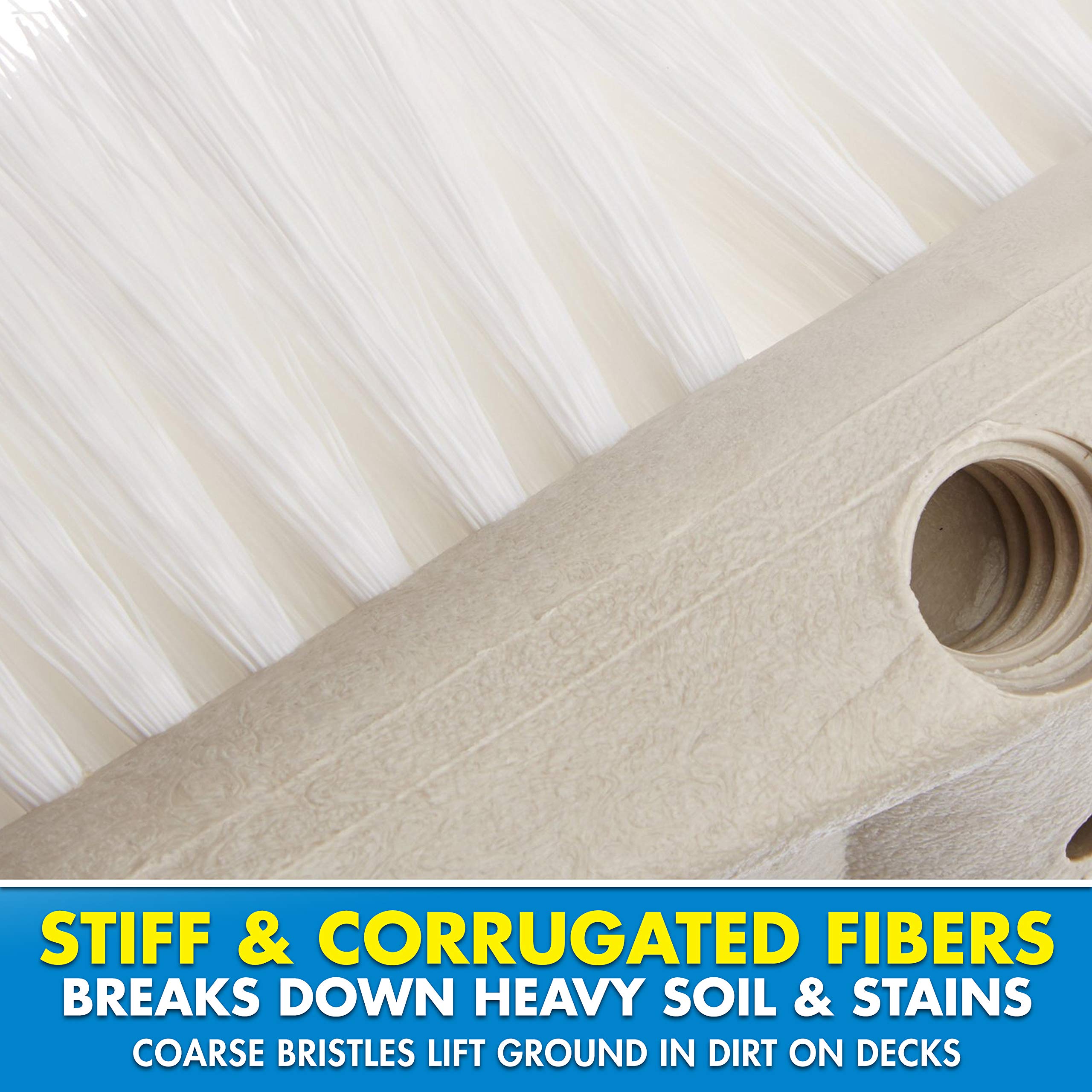 STAR BRITE brush in use on textured boat deck demonstrating effective grime removal