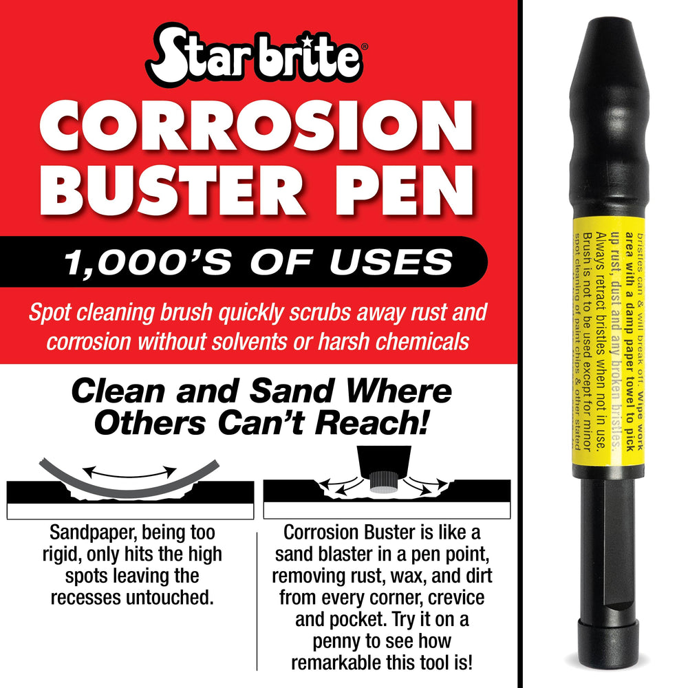 STAR BRITE pen removing salt corrosion from fishing reel, protects gear longevity
