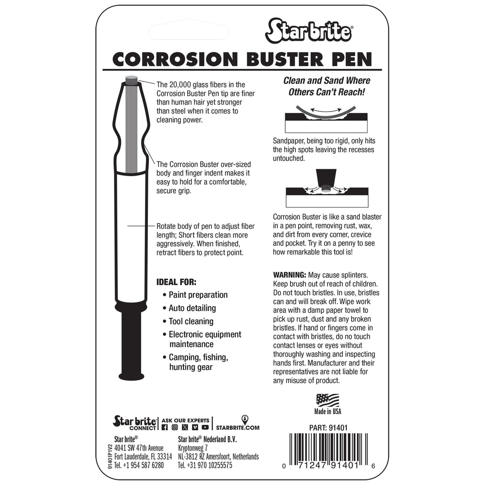 STAR BRITE pen cleaning an electrical terminal, restores connection reliability
