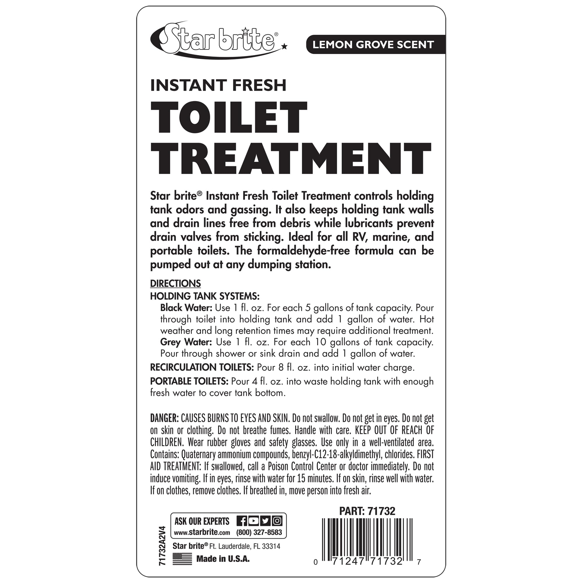 STAR BRITE pouring treatment into an RV toilet demonstrating simple, effective use