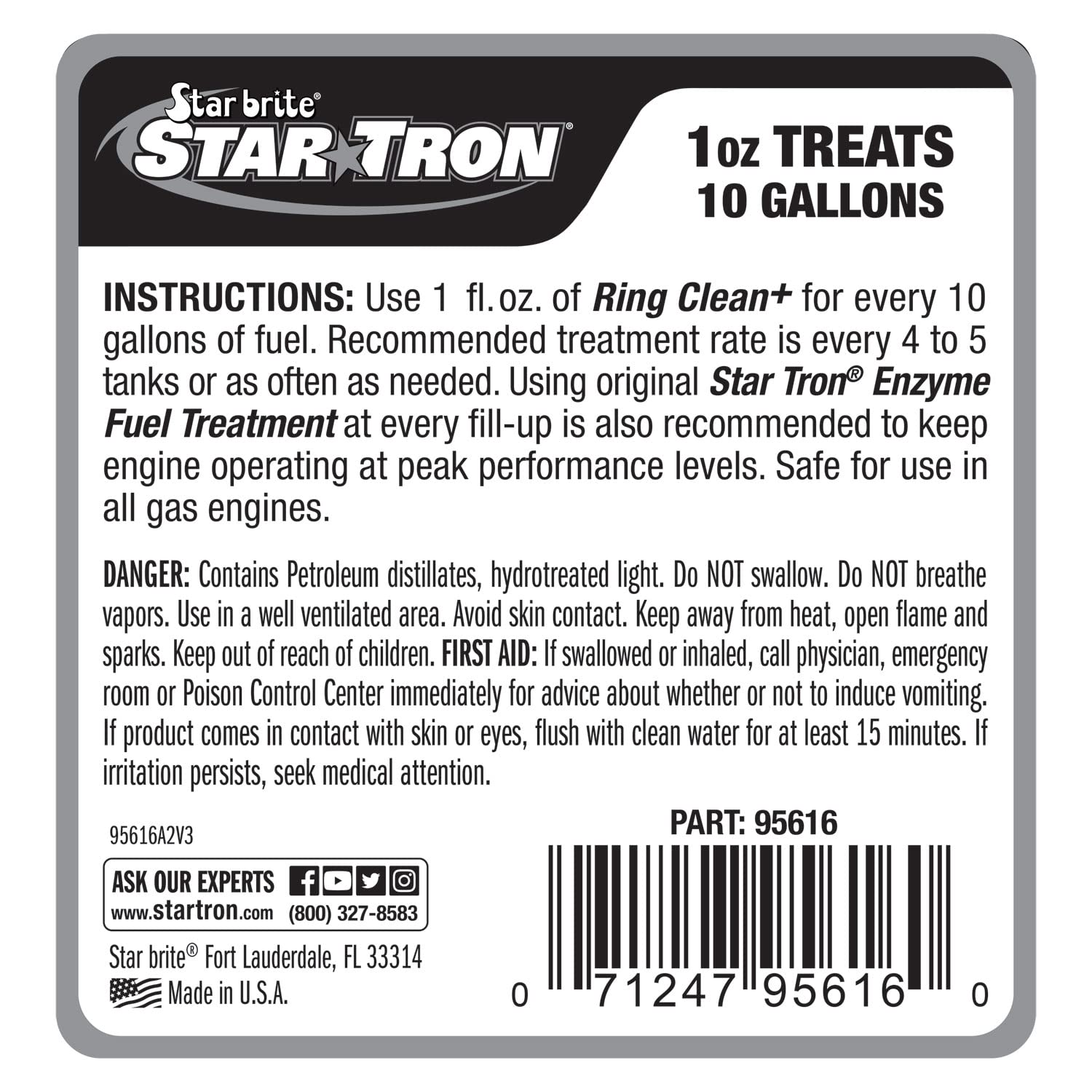 STAR BRITE bottle pouring measurement showing easy dosing