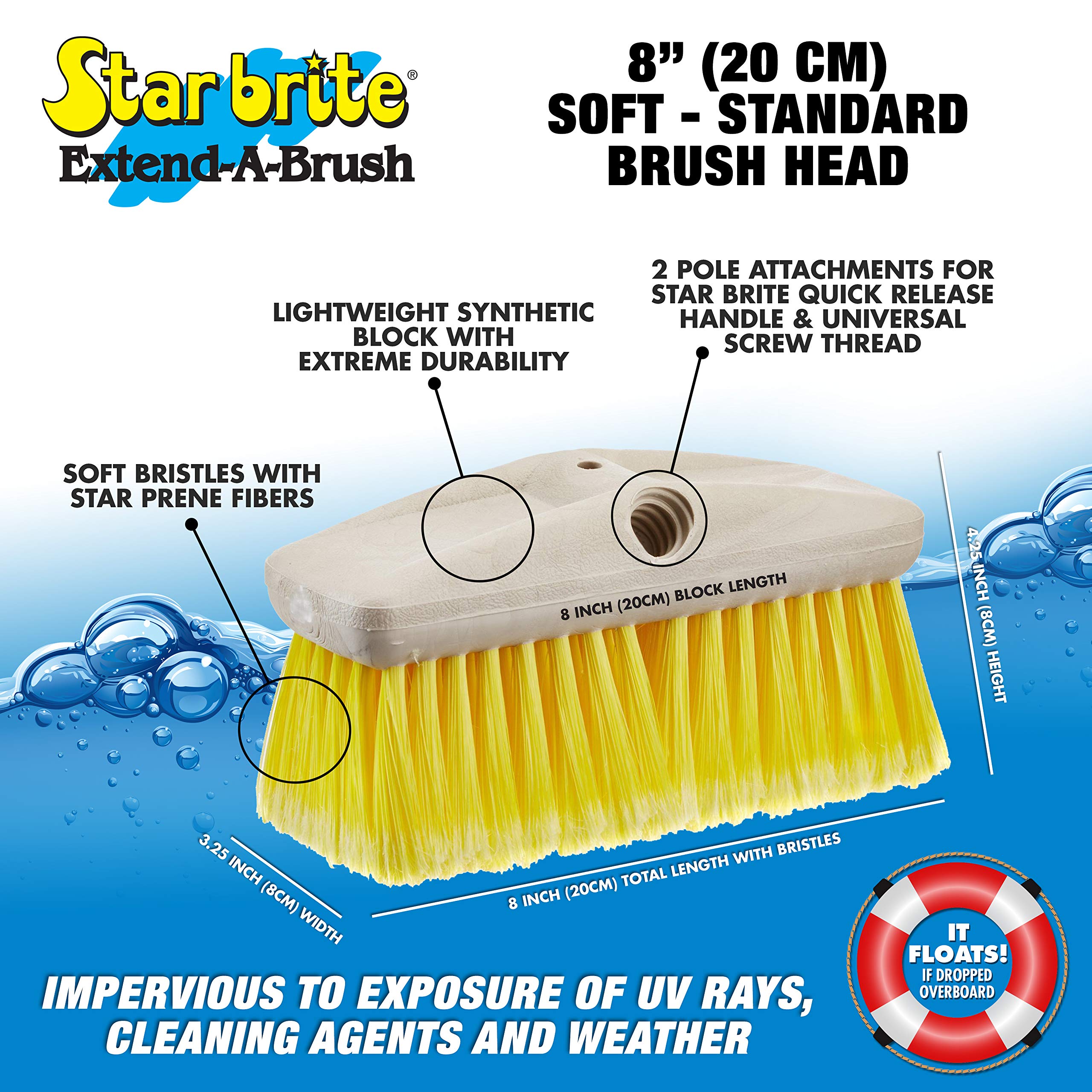 STAR BRITE soft bristles scrubbing gelcoat surface to remove dirt while protecting finish