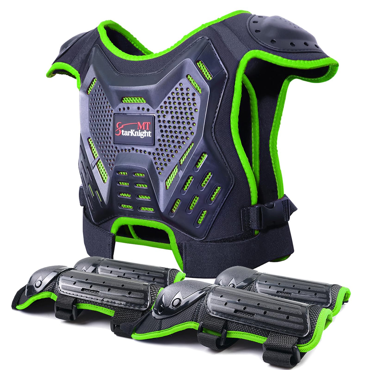 StarknightMT chest protector front view showing full coverage and safe design