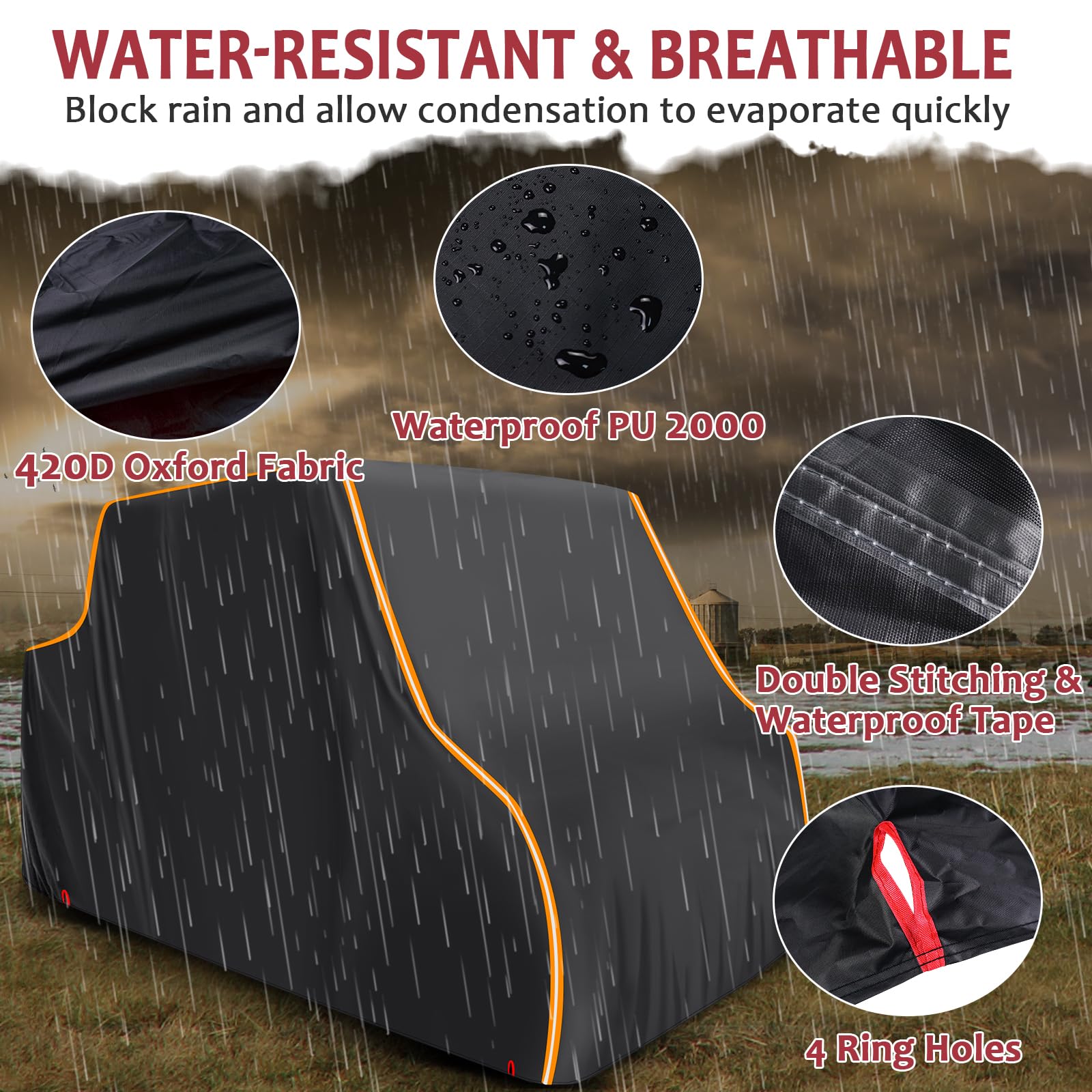 StarknightMT fabric close-up highlighting 420D durability and waterproofing