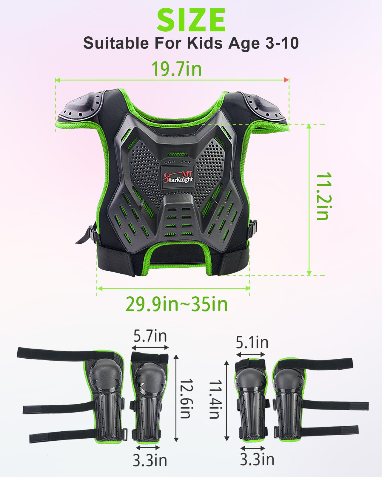 StarknightMT knee and elbow guard set displayed for coordinated protection