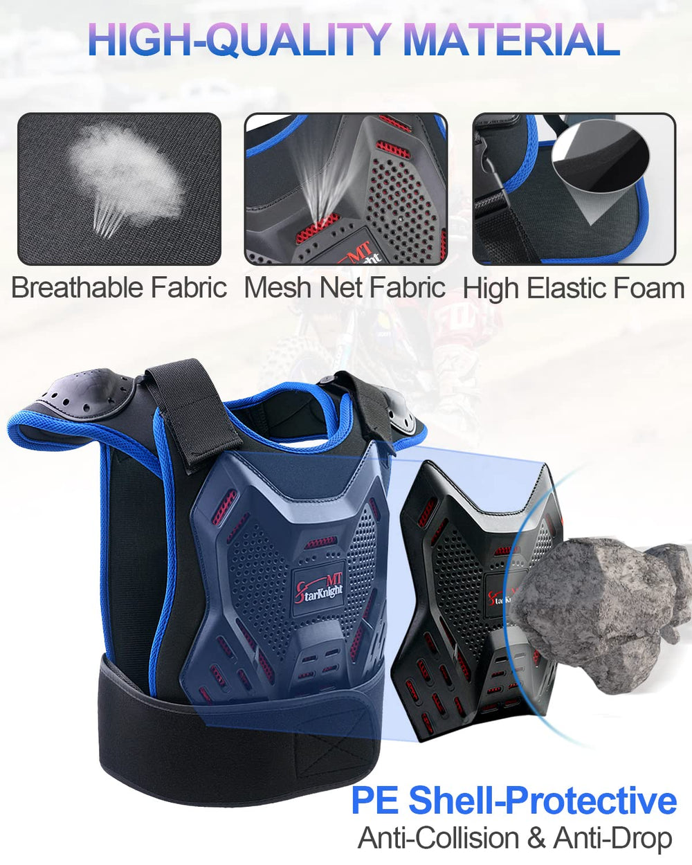 StarknightMT shoulder armor close-up for impact dispersion benefit
