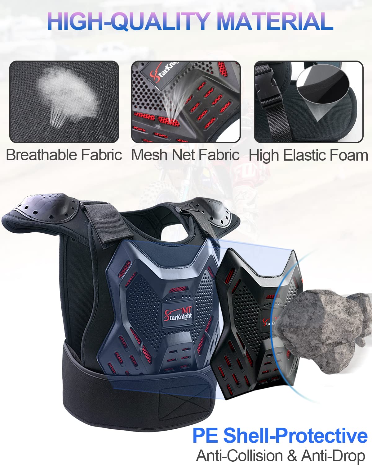 StarknightMT shoulder shell close-up for reinforced joint safety