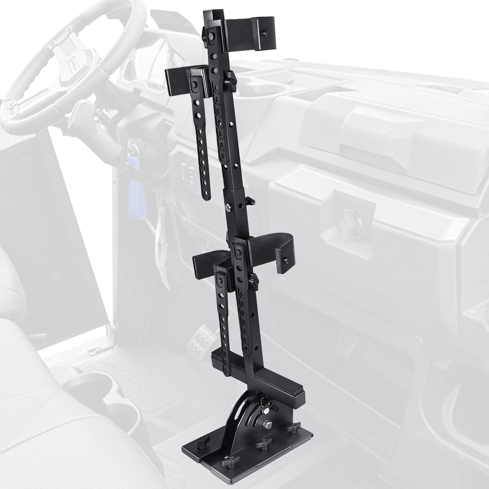StarknightMT front view of vertical gun rack showing sturdy frame and slim shape for space savings
