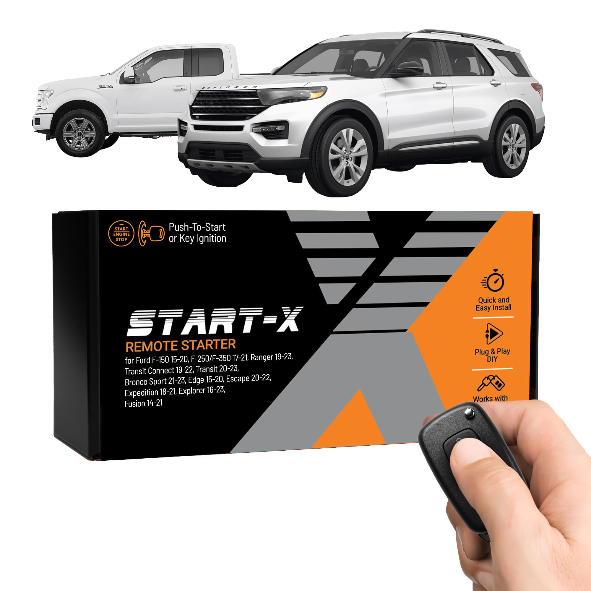 Start-X front view of remote start module showing compact design and easy mounting