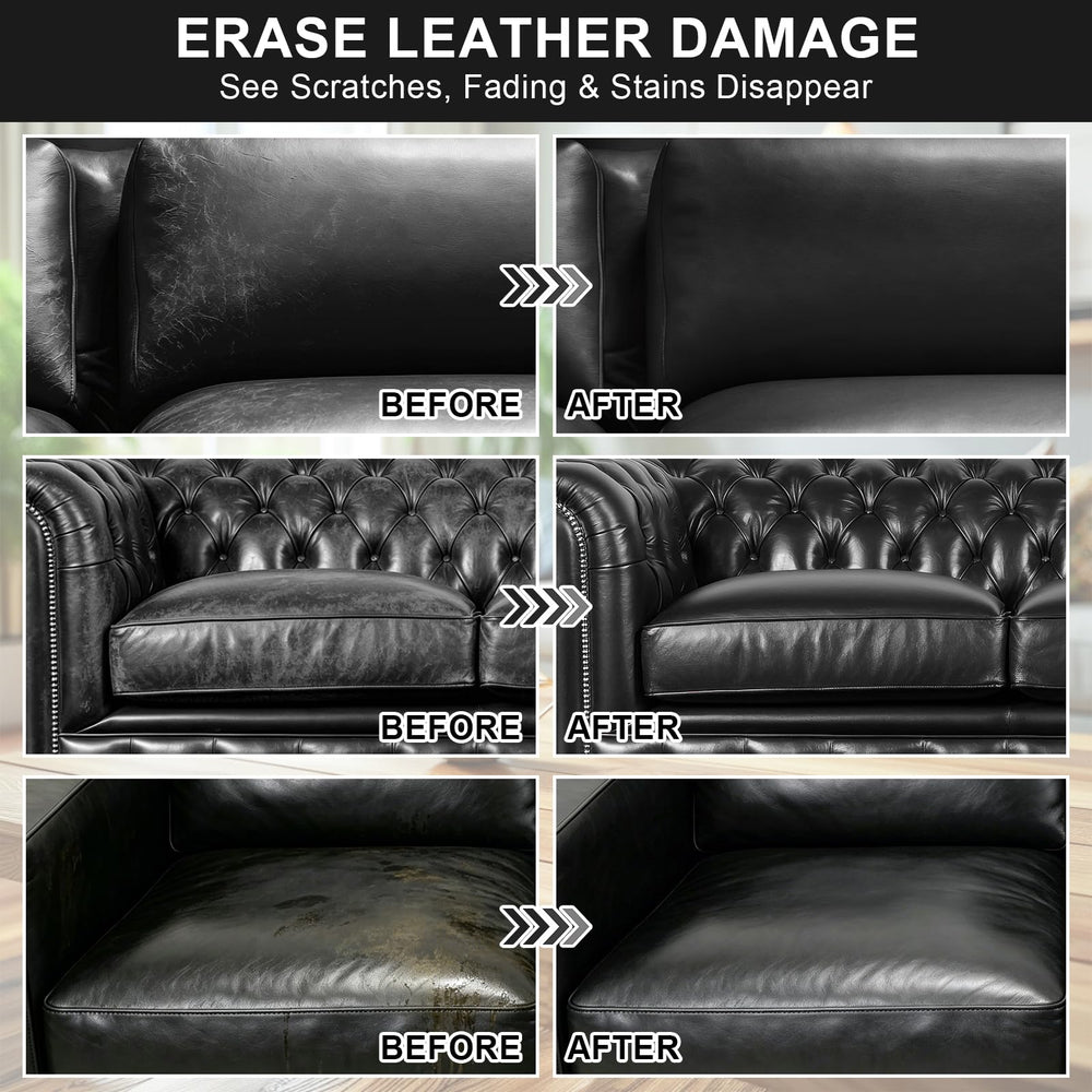 STARTSO WORLD before and after couch panel showing restored even finish