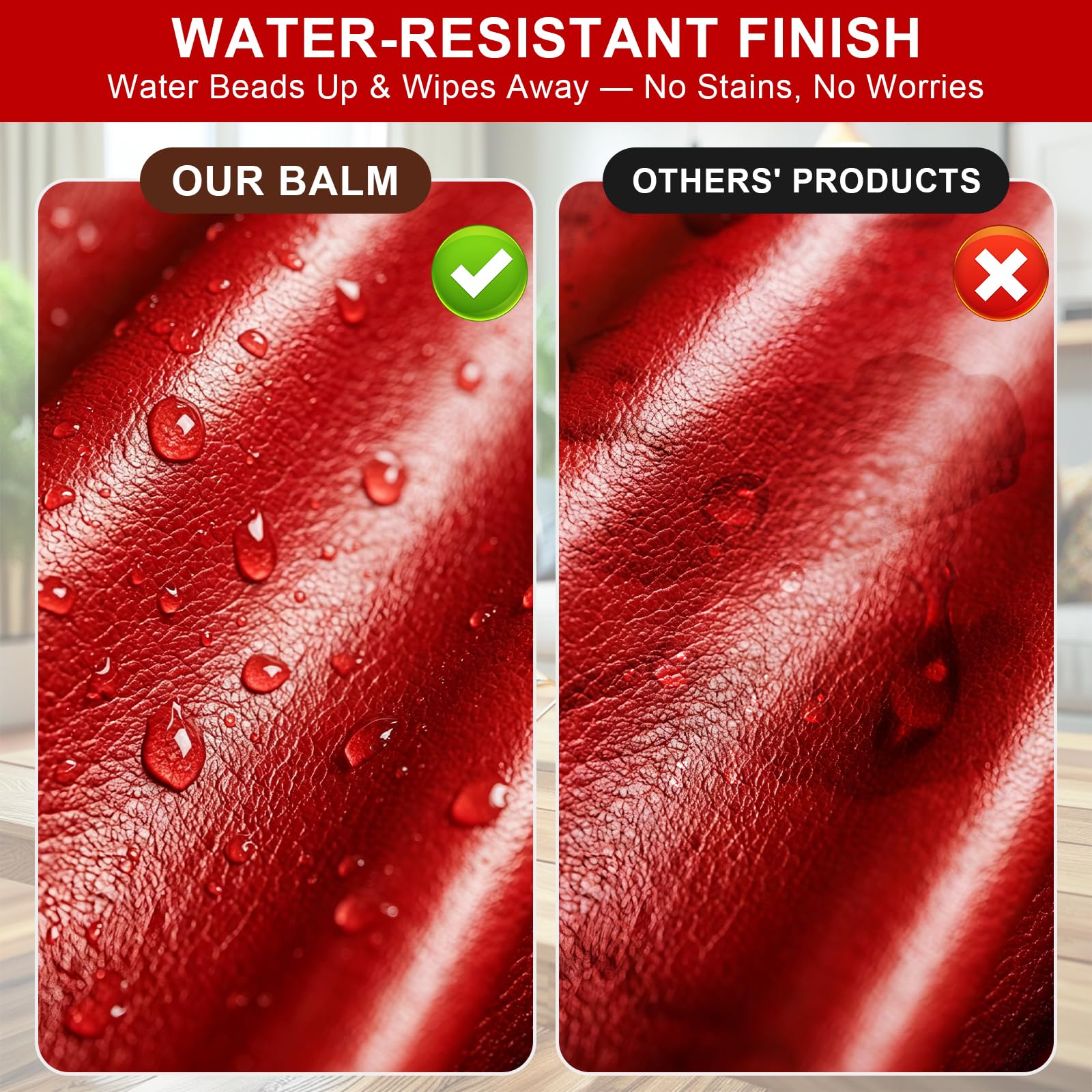 STARTSO WORLD shoe recoloring detail showing repaired scuff and refreshed red tone