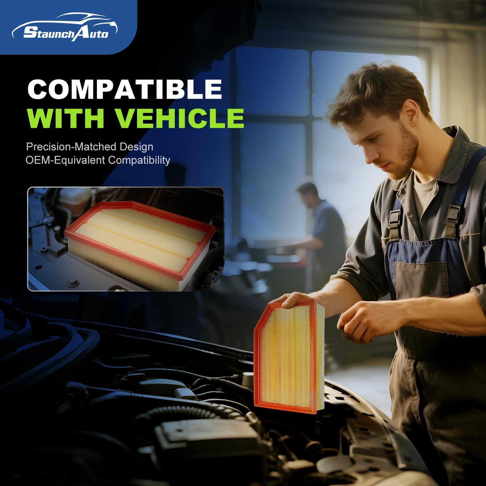 StaunchAuto cabin filter placed in dash improving interior air quality