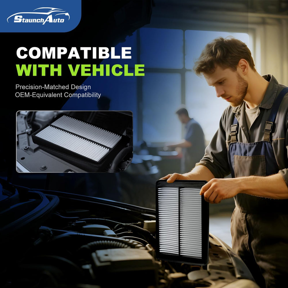 StaunchAuto cabin filter positioned in dash cavity illustrating easy replacement and fresher interior air