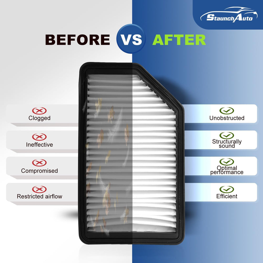StaunchAuto cabin filter being removed from dashboard compartment for quick, tool-light replacement