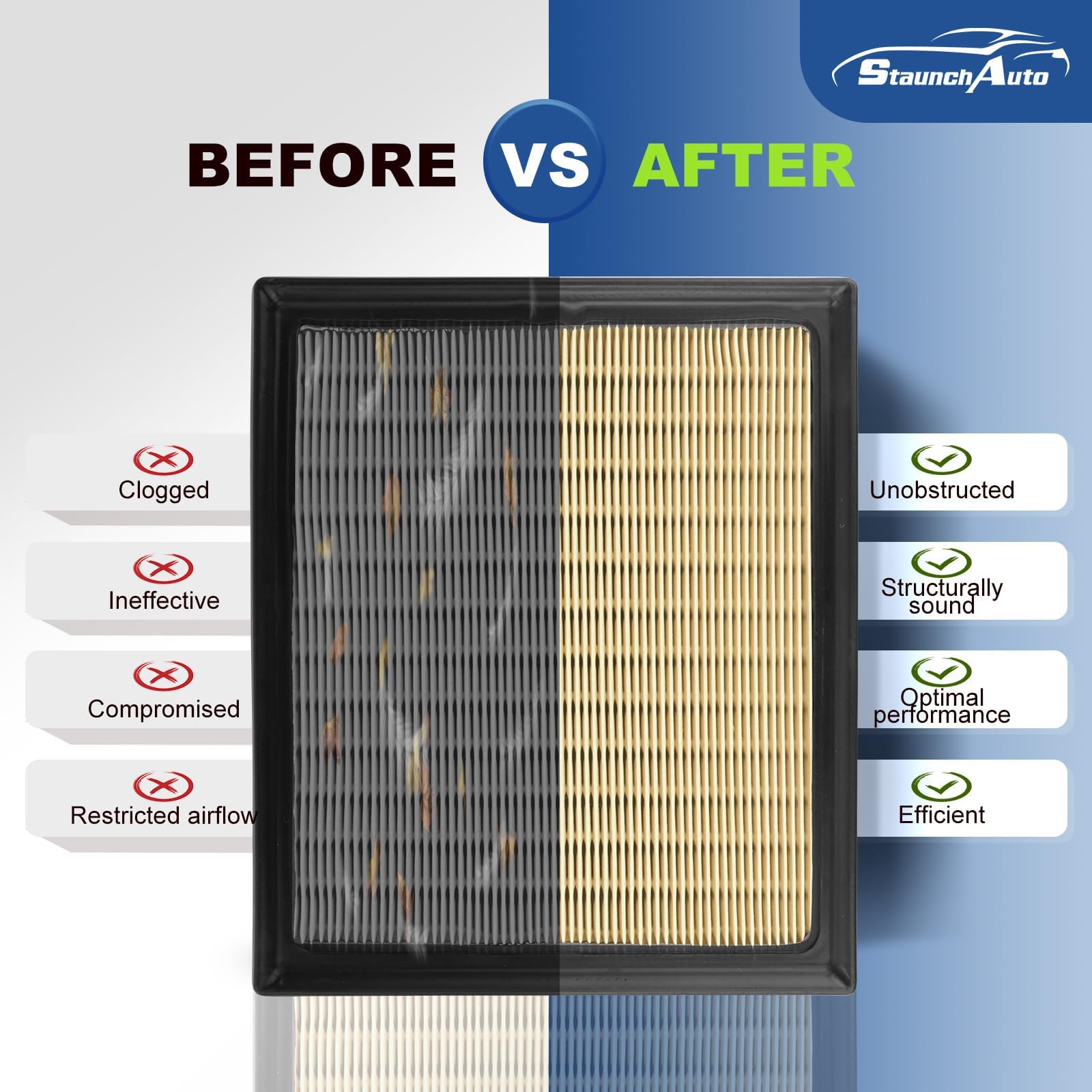 StaunchAuto cabin filter sliding into HVAC slot illustrating straightforward replacement