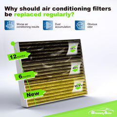 StaunchAuto engine filter close-up showing pleated filter paper and durable ABS frame for long life
