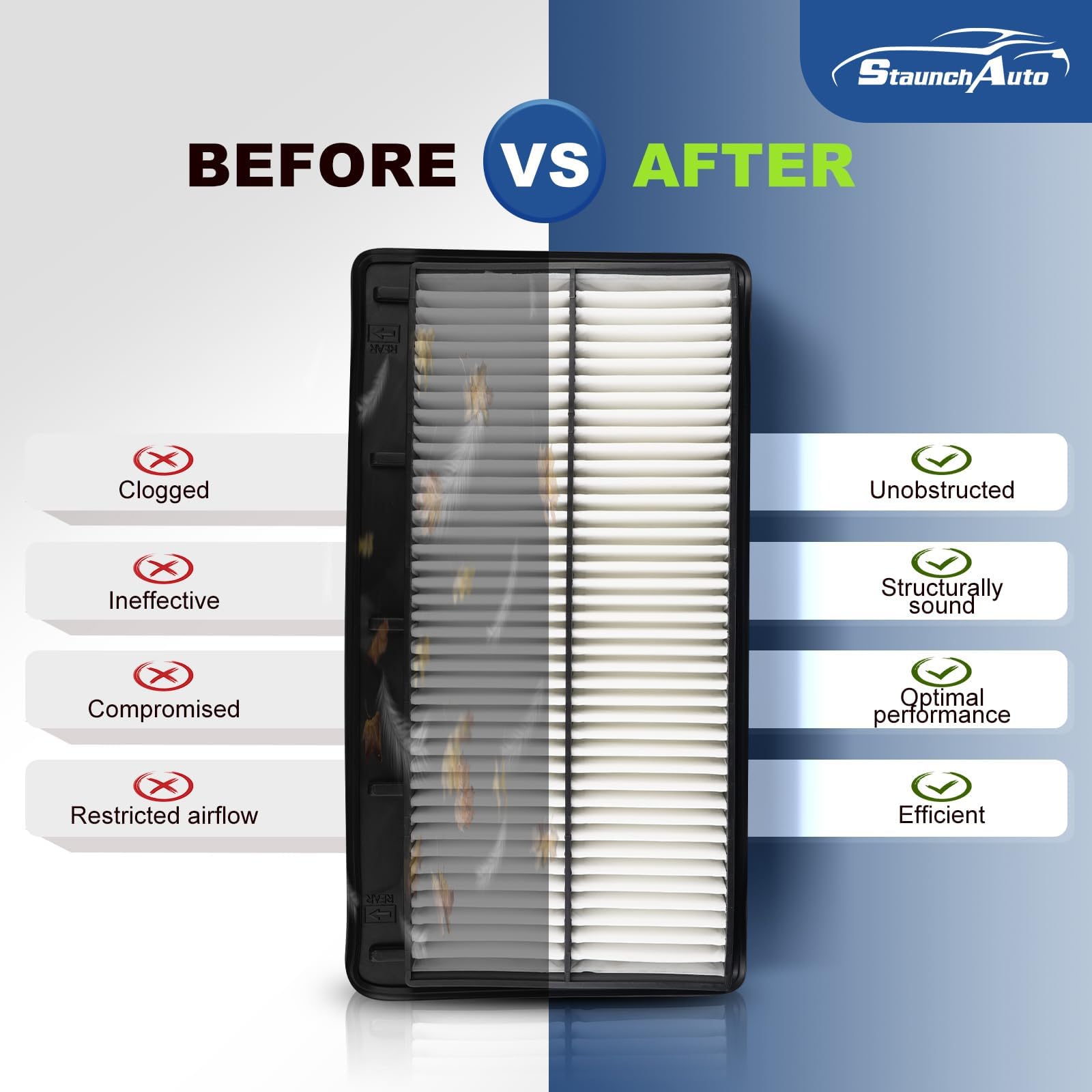 StaunchAuto filters in hands during installation for fast swap benefit