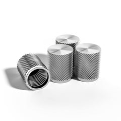 STEEL HAWK front view of four silver caps showing premium finish and durability