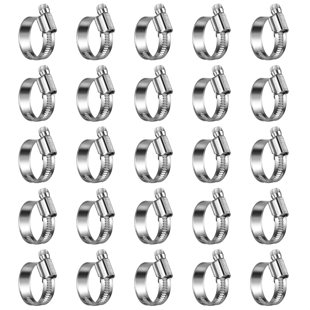 Steelsoft front packaging showing 25 clamps and clear size range, reliable bulk supply