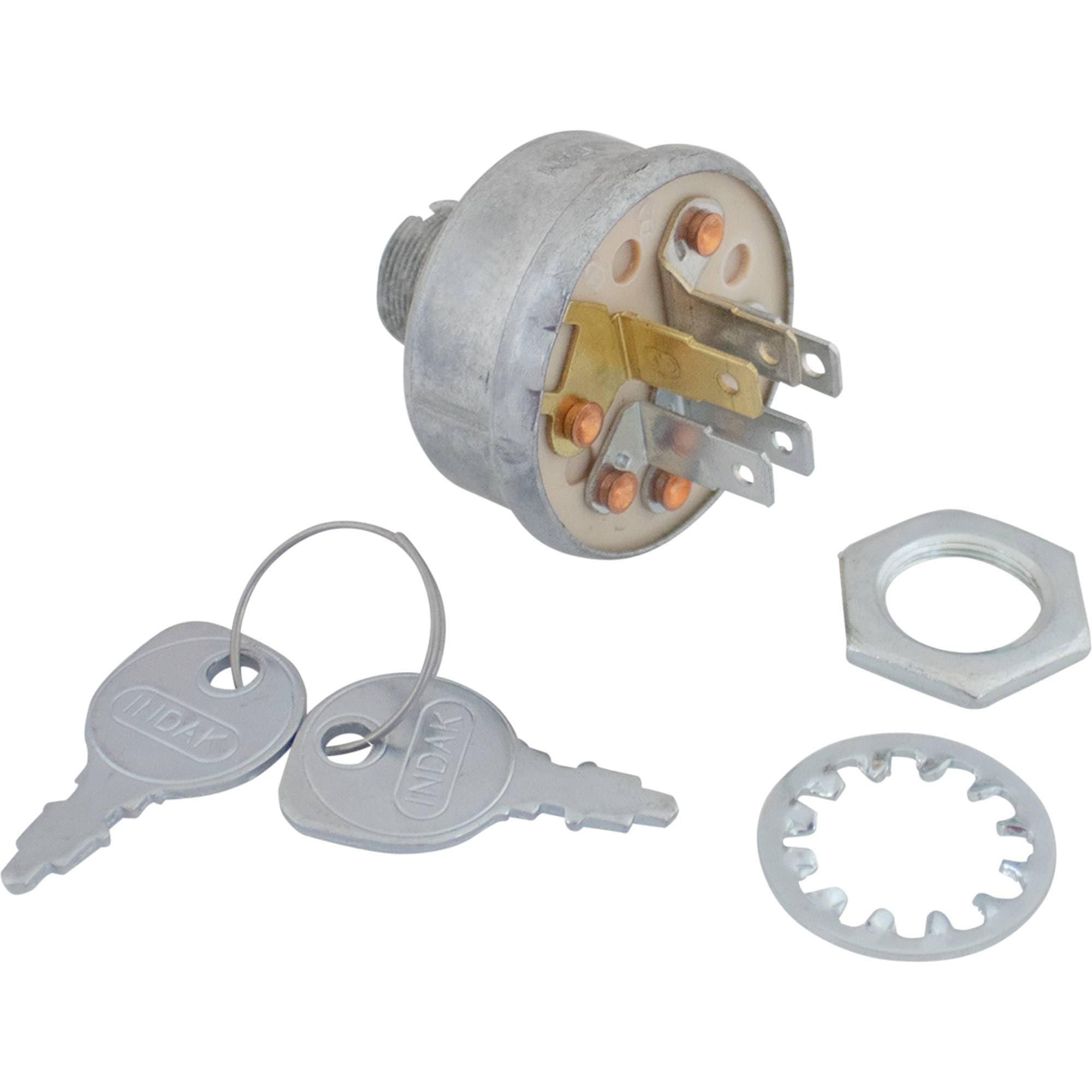 Stens ignition switch front view showing key slot and durable housing benefit