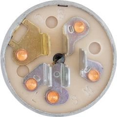 Stens ignition switch 5/8-inch mounting stem next to ruler for fit verification benefit