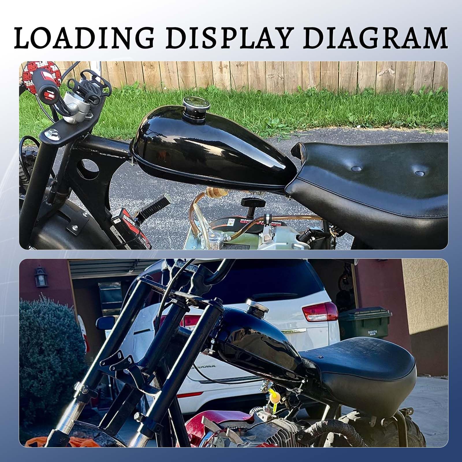 sthus tank installed on motorized bicycle demonstrating real-world fit