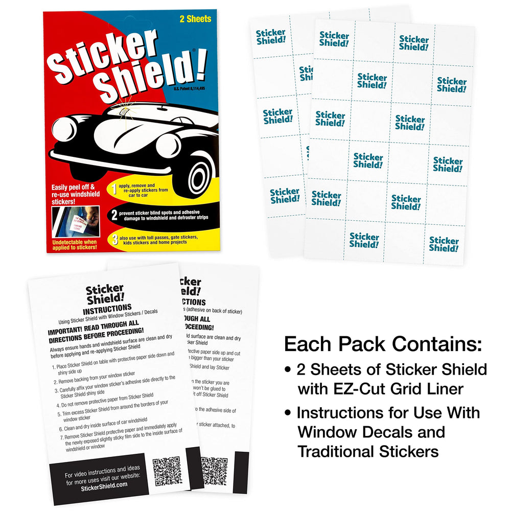 STICKER SHIELD applied to car windshield demonstrating easy placement