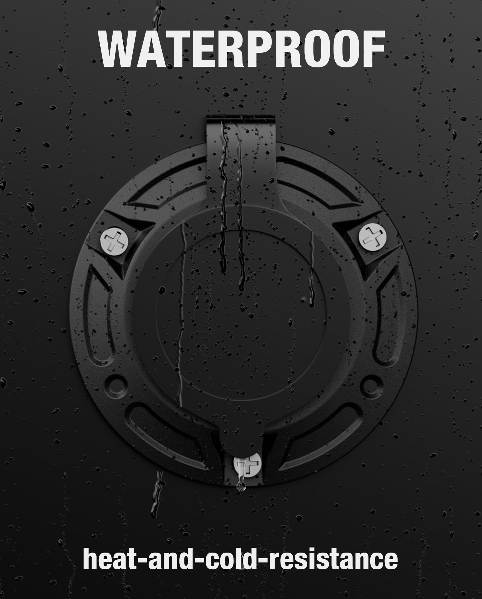 stio waterproof rubber cap covering inlet, protecting against rain and snow