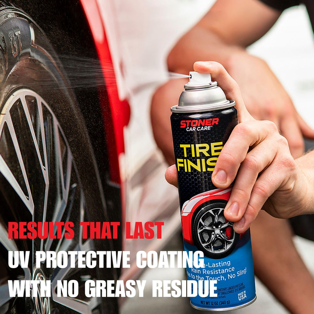 Stoner Car Care applied to a car wheel demonstrating clean, showroom appearance