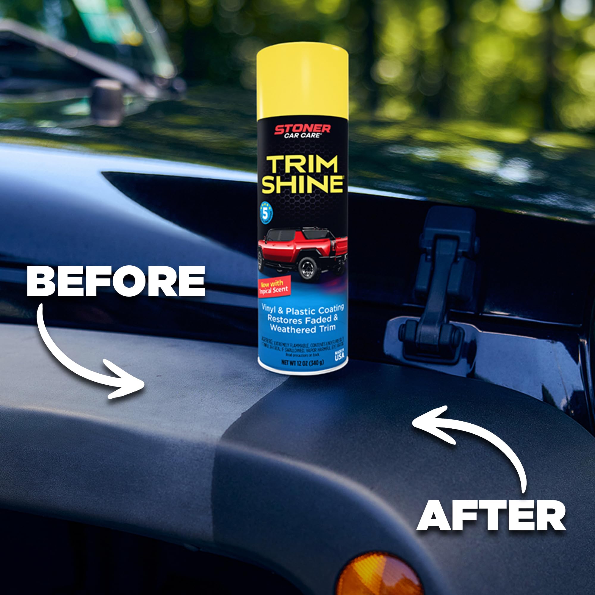 Stoner Car Care used on dashboard trim illustrating clean, non-greasy finish