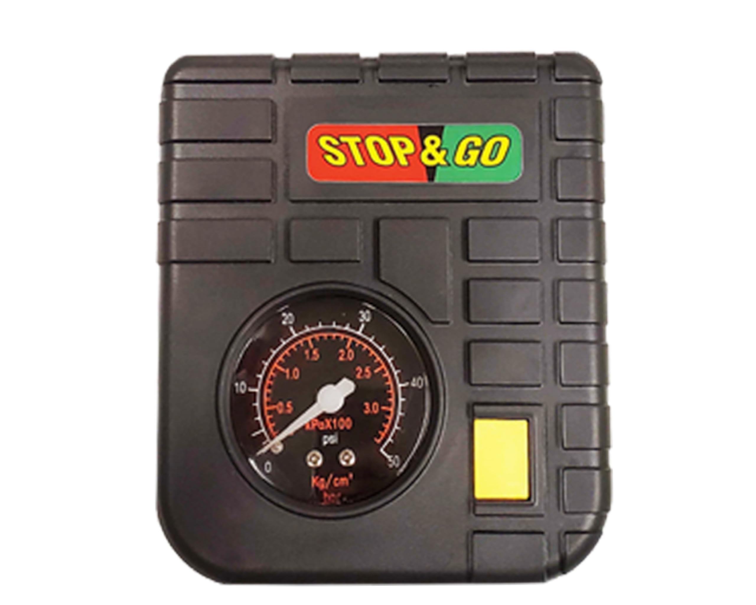Stop & Go alligator clamps and 12V car adapter displayed for versatile power options