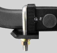 StowAway close-up of powder-coated plate and stainless U-bolt showing corrosion resistance