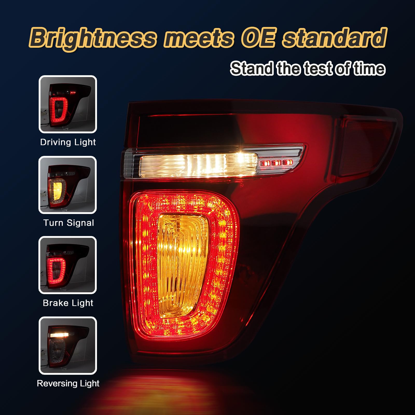 STRAUTOS tail light mounted on Ford Explorer demonstrating exact fit