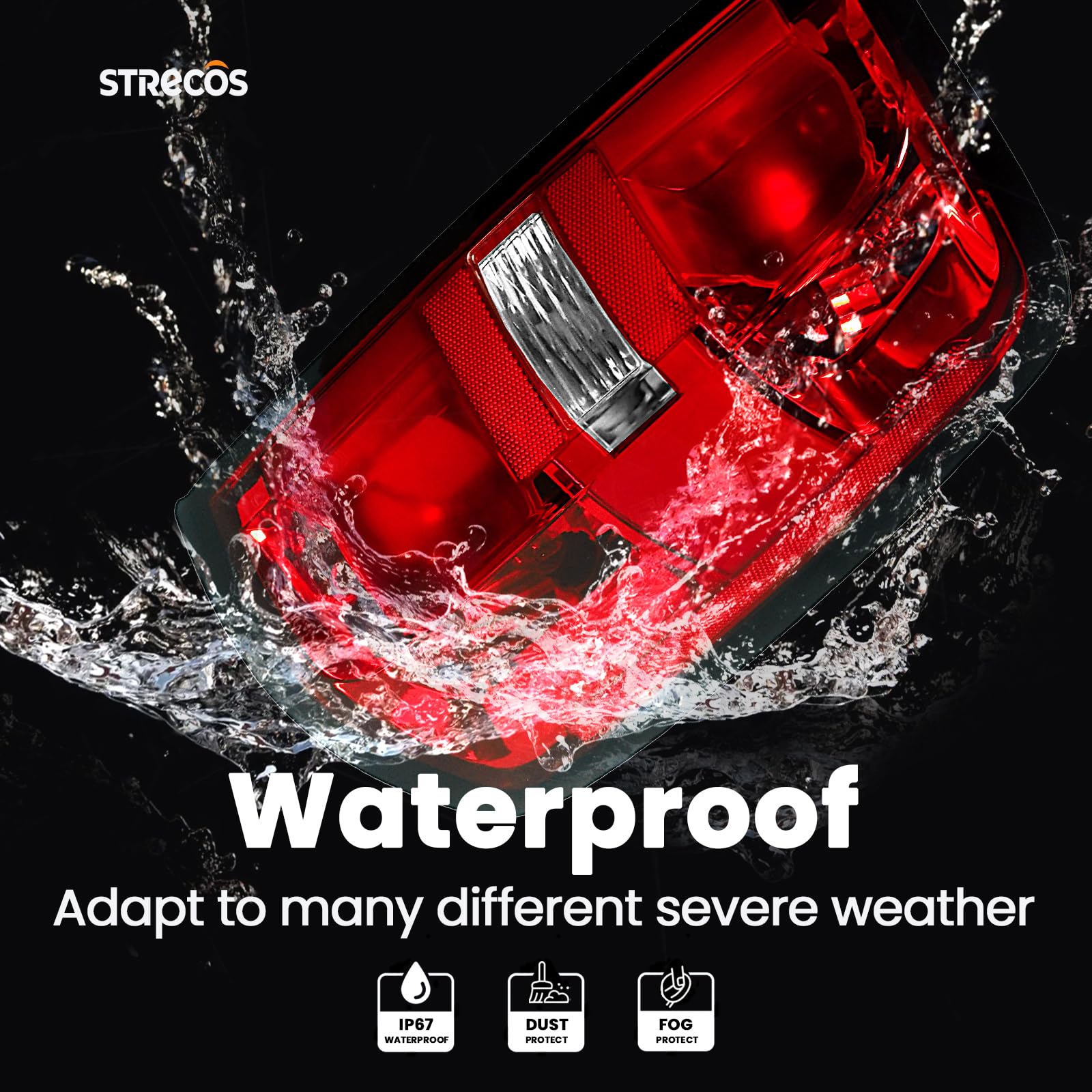 STRECOS close-up of polycarbonate lens showing durable clarity benefit