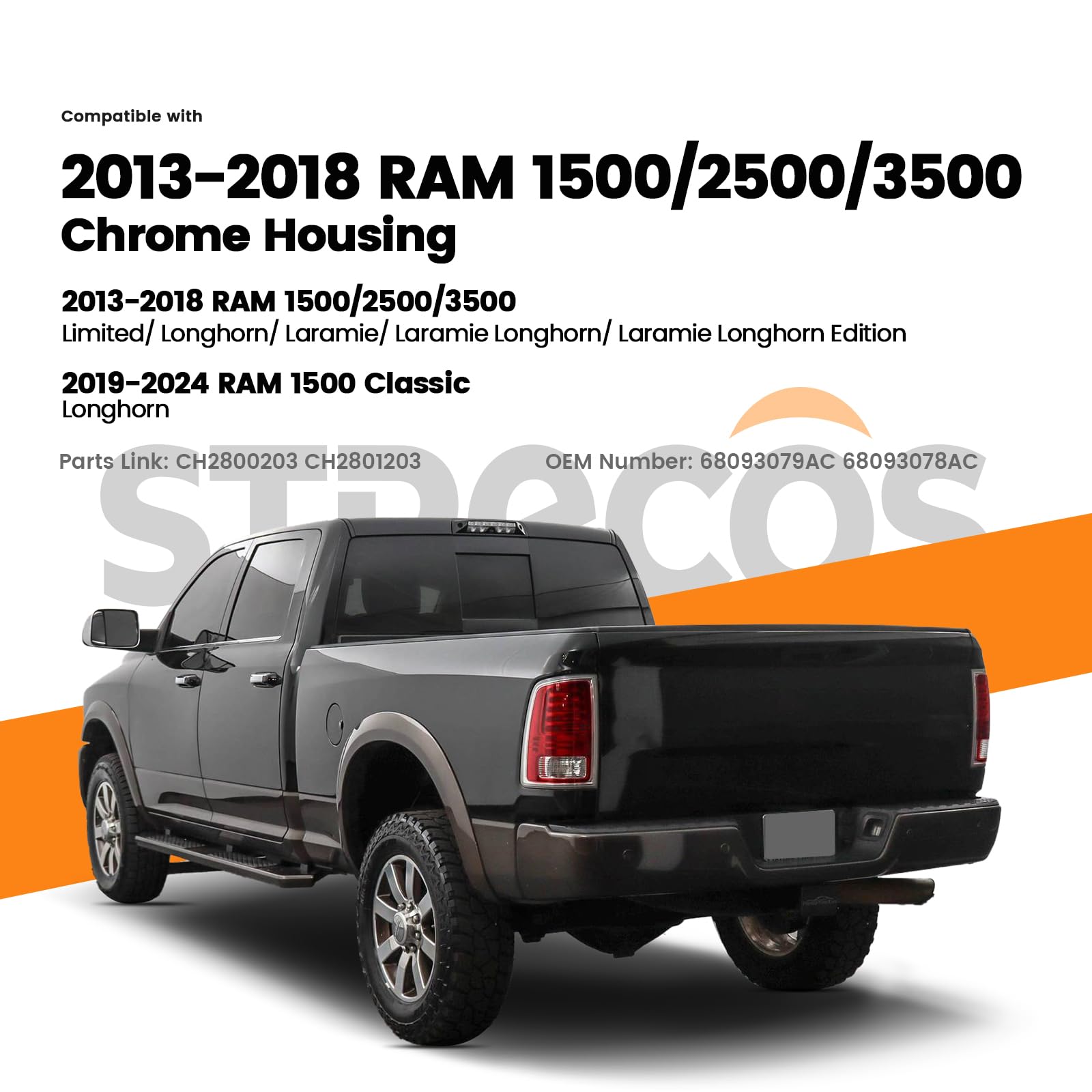 STRECOS installed on RAM rear view demonstrating fitment and bright signaling