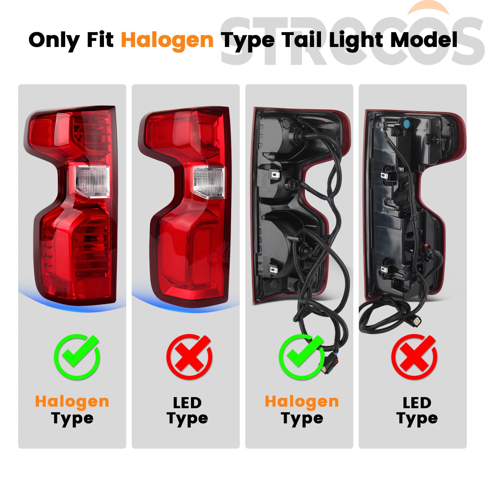 STRECOS tail light beside ruler showing compact OE-fit dimensions