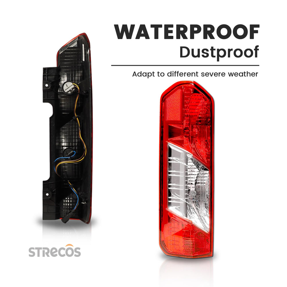 STRECOS tail light on a work van in a job-site scene improving rear visibility
