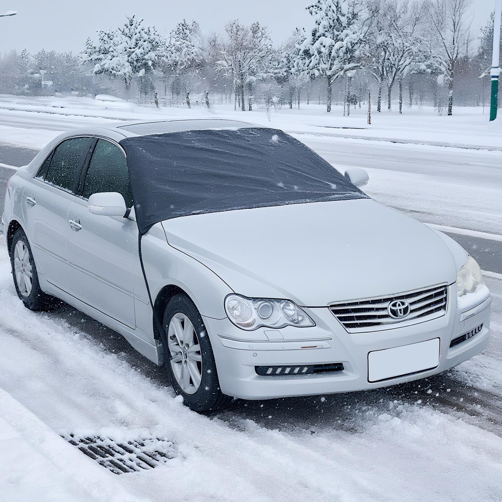 Subody Cldkz on a parked car in a snowy driveway offering time savings